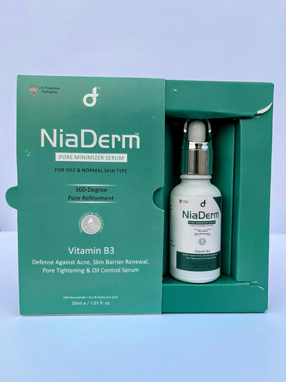 NiaDerm Pore Minimizer Serum – Tighten Pores, Control Oil & Brighten Skin