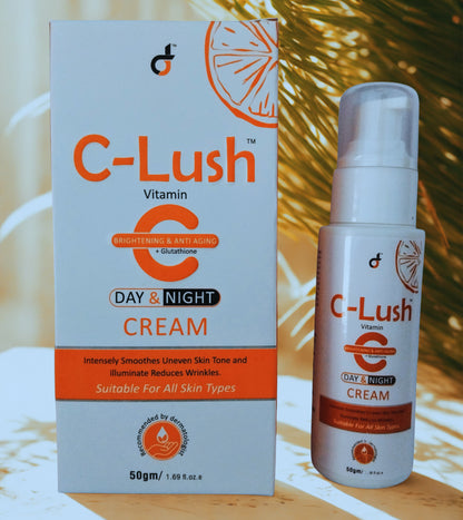 C-Lush Vitamin C Glow Cream | Brightening & Anti-Aging Moisturizer